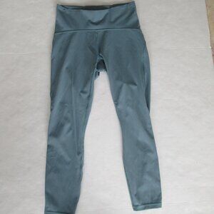 NWT Lululemon Size 8 Wunder Train Mesh Panel H- Rise Tight 25” Teal